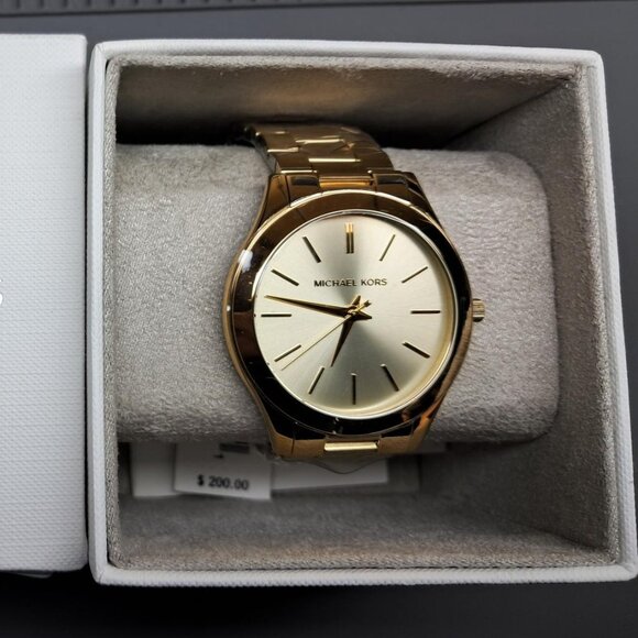 Michael Kors Gold-Tone Slim Runway Watch - MK3179 - #65 - Picture 1 of 7